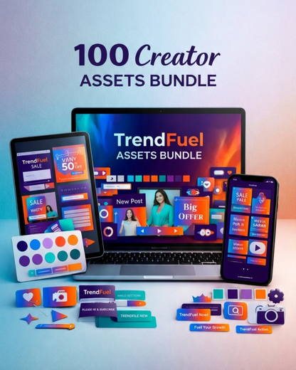 Ultimate Creator Assets Bundle – 100 Premium Digital Files